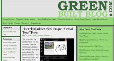 Green Built Blog and FloorPlanOnline