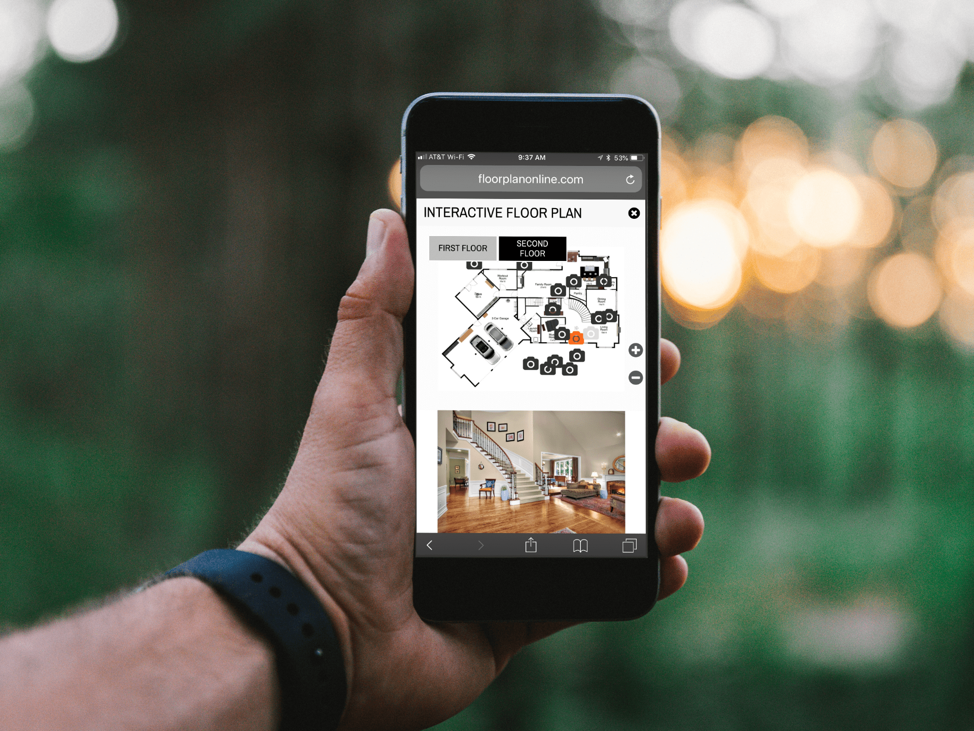 interactive floor plan on mobile