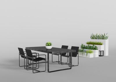 black outdoor table