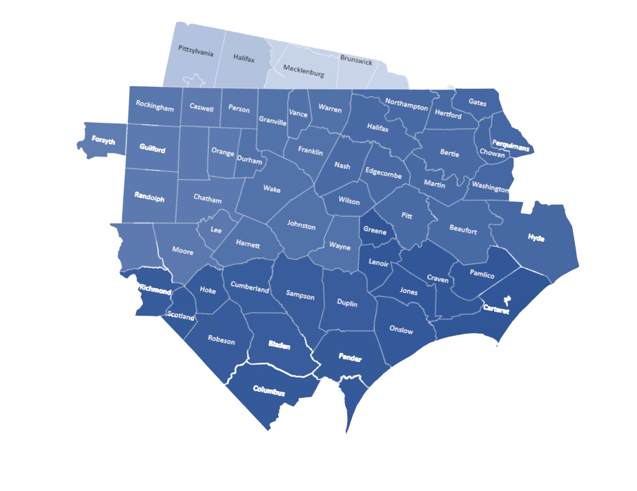 Triangle North Carolina - Raleigh - Durham - Chapel Hill coverage area