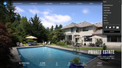 Story shows the back of a home that is for sale powered by homediary pro.